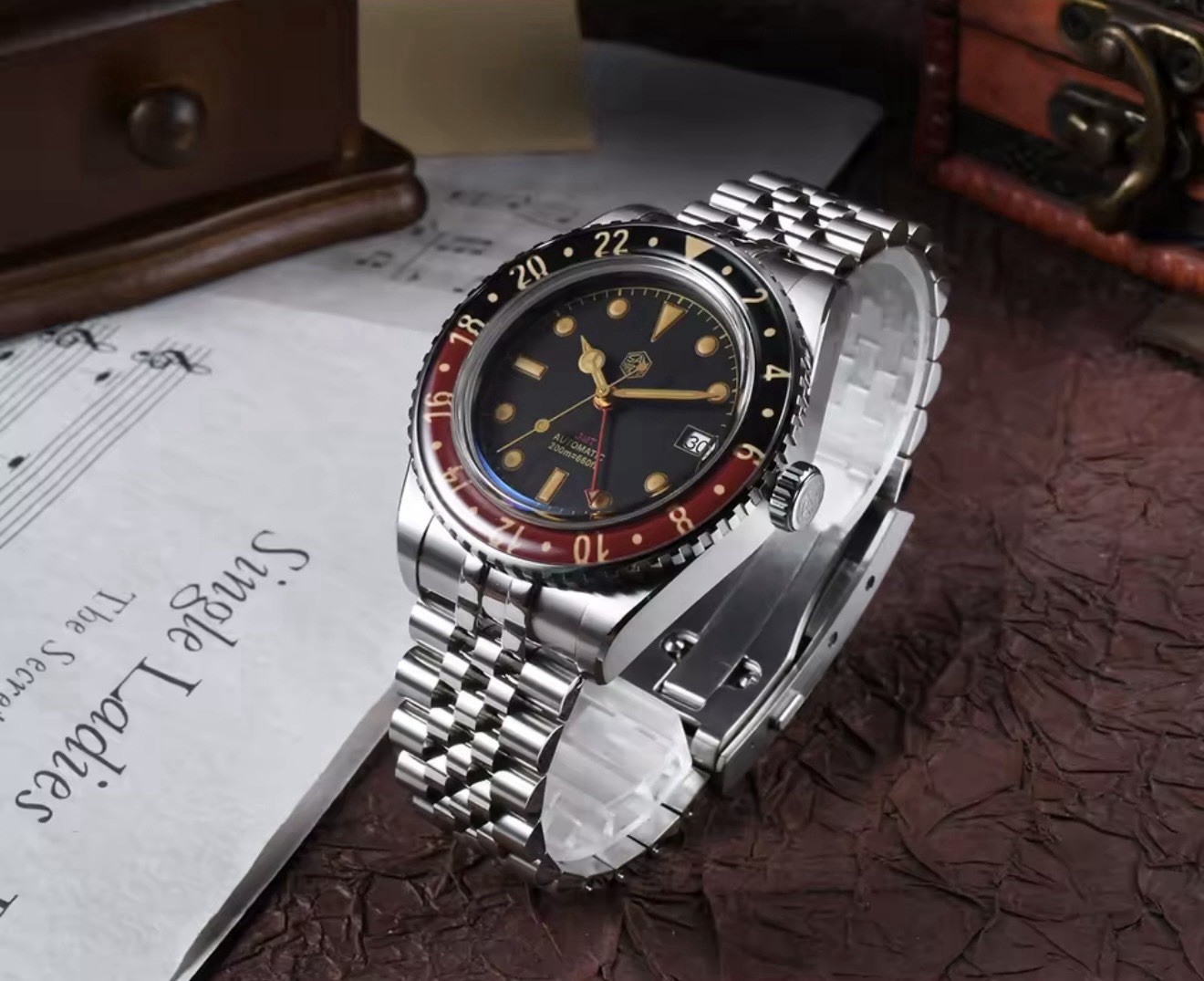San Martin Automatic GMT 40mm GMT 20Bar Automatic Sapphire Bidirectional Bezel