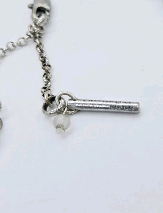 Kenneth Cole Necklace Silver tone Faux Abalone Pearlized 37 in