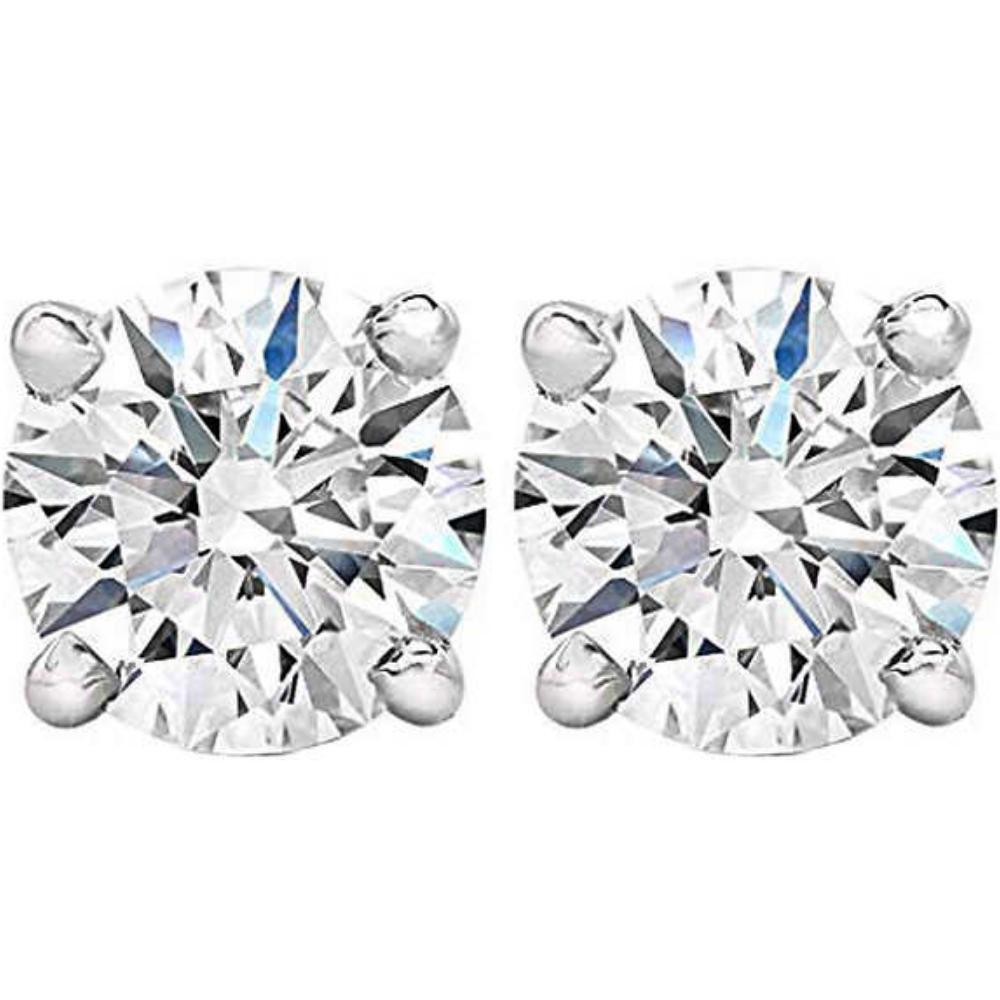 1 – 3 Ct T.W. Lab Grown Round Diamond Studs in 14k White, Yellow, or Rose Gold