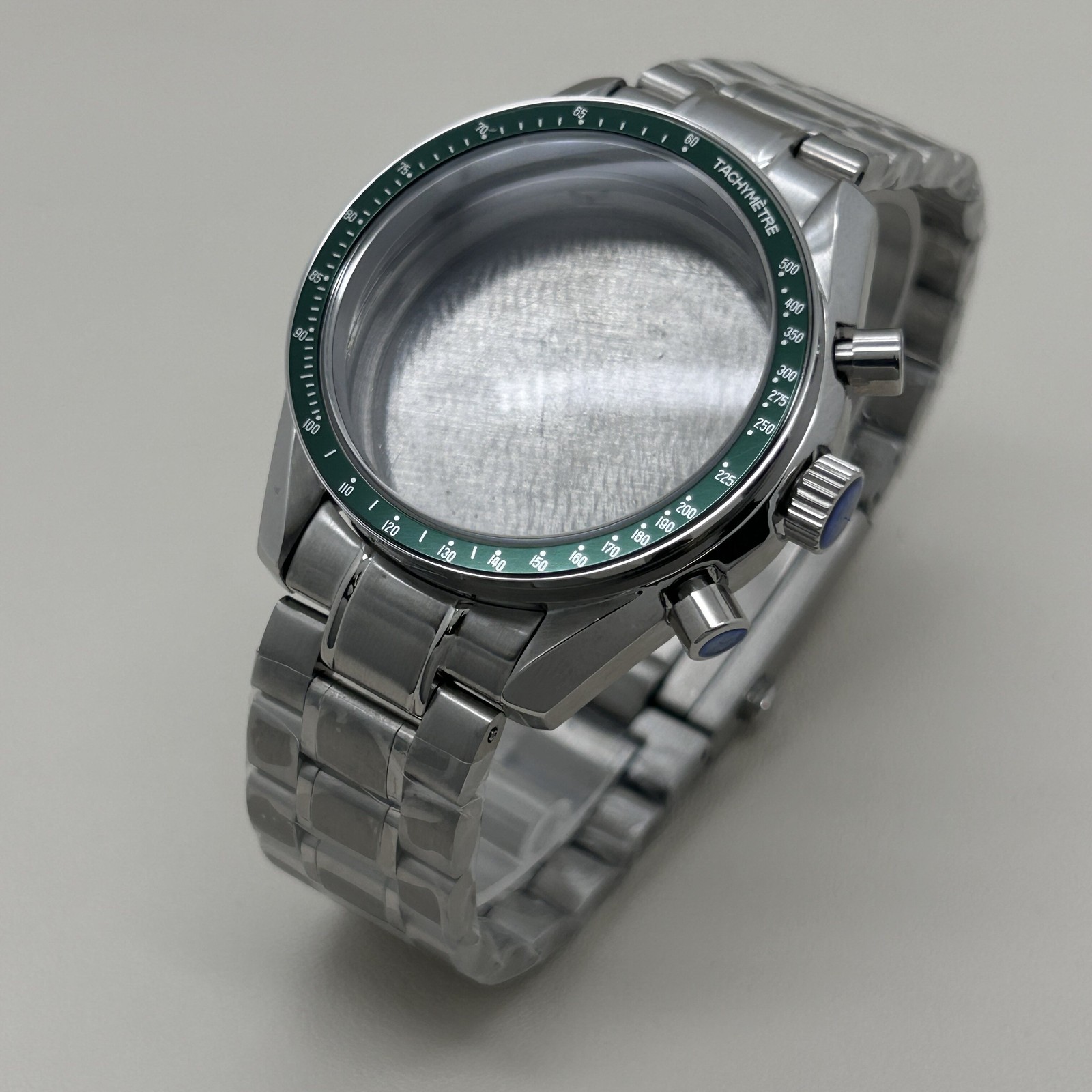 DIY Watch Part Kit for VK63 VK64 Speedmaster 39.7mm Watch Case Steel Strap