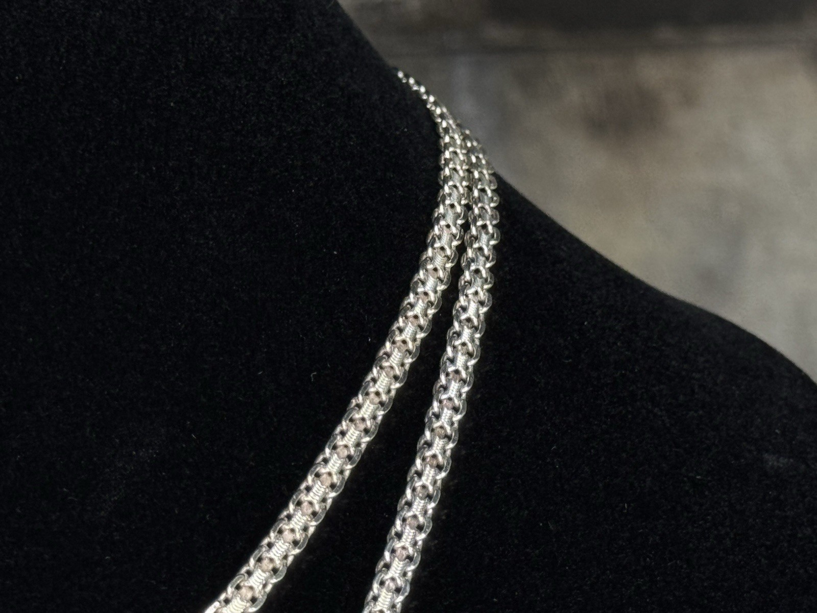 Sterling Silver Bismark Chain Necklace 3.1mm 15.54g Lobster Clasp 36” 925 IBB