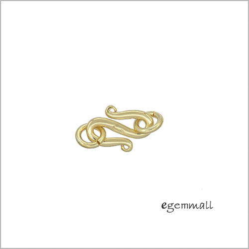 18kt Gold Plated Sterling Silver S Hook Clasp 11.3mm with Jump Ring 5mm #97584