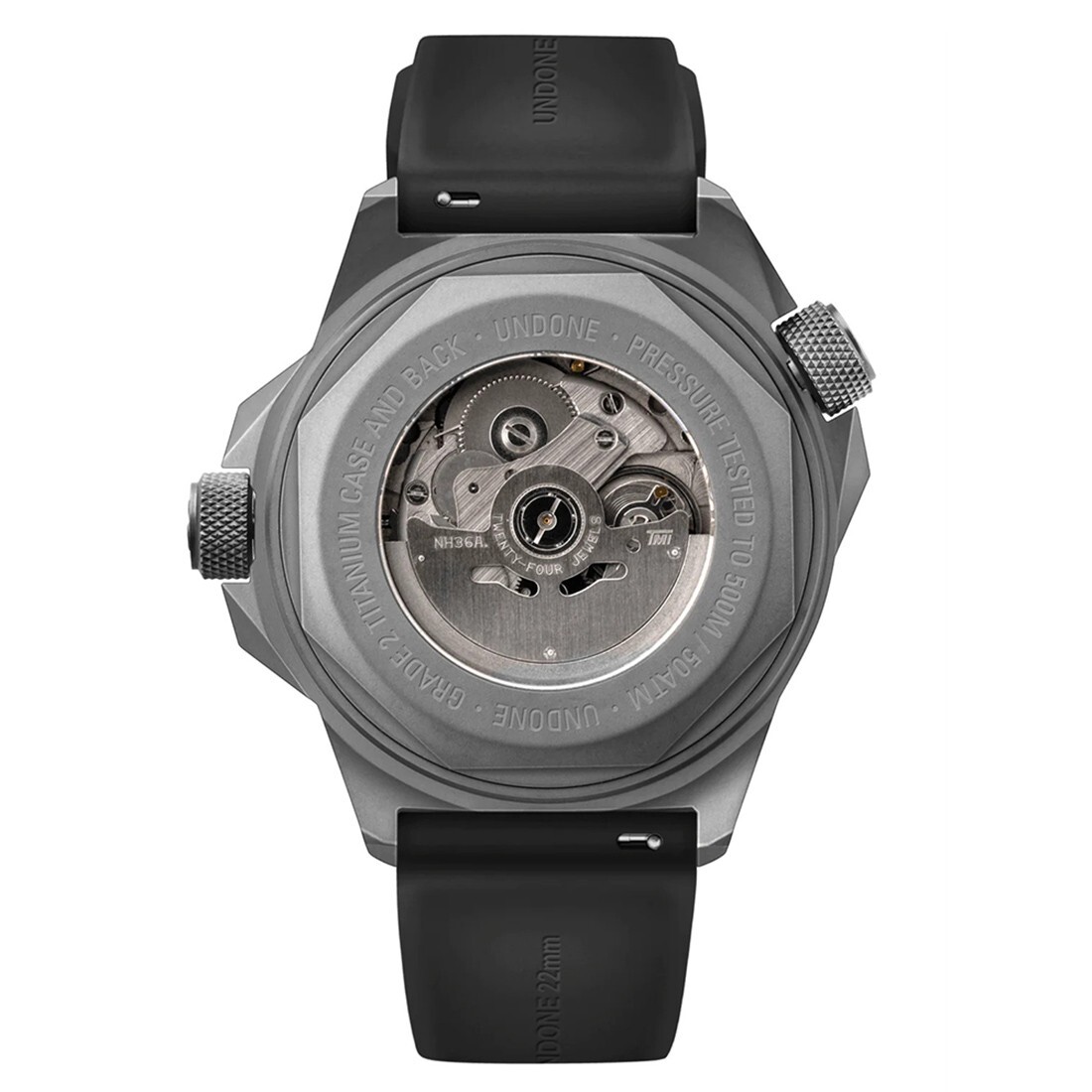 UNONE AQUALUME Automatic Titanium Silicone White Black Full Lume Men’s Watch