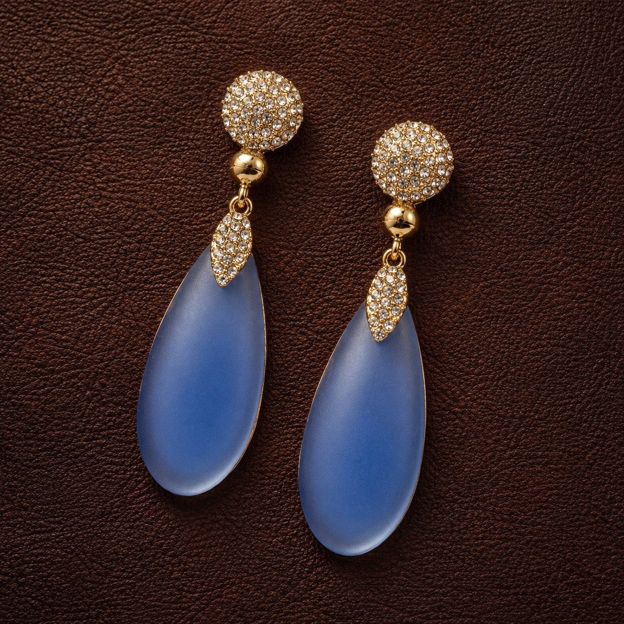 Art Deco Lucite Solanales Earrings Museum Gold Teardrop VTG Court Boho Crystal