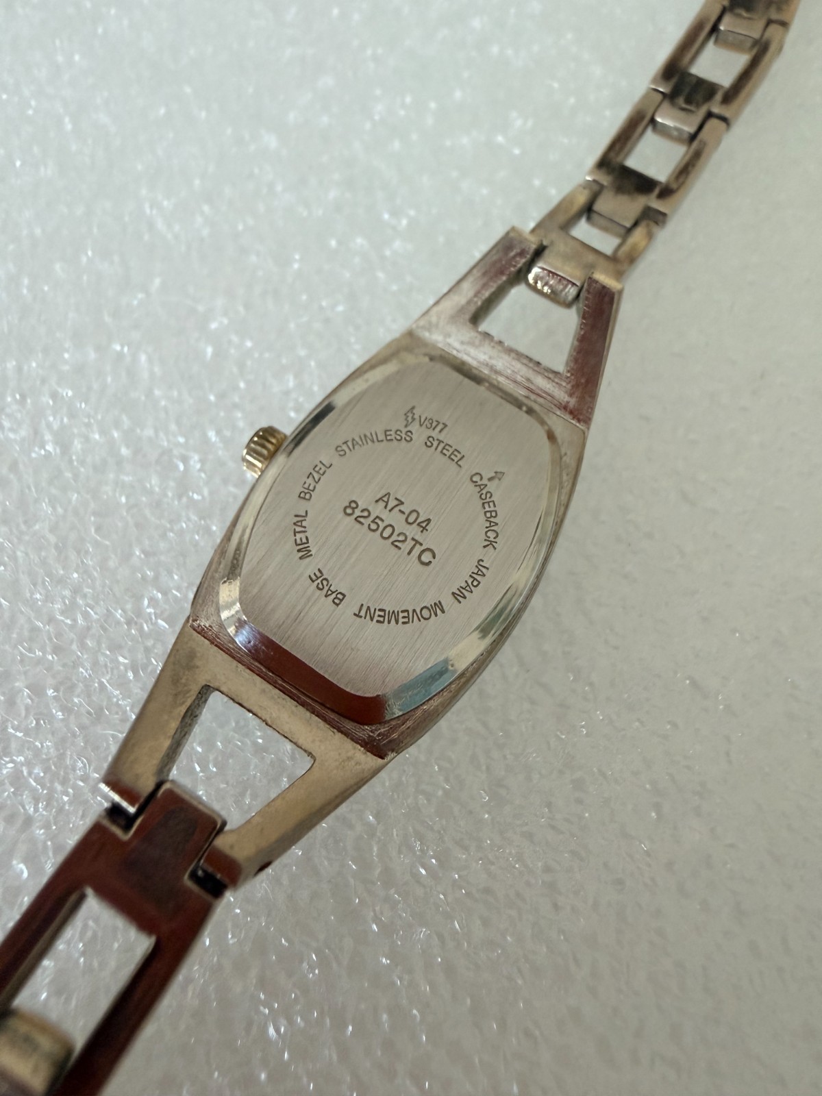 Vintage Silver Tone Open Link Bracelet Watch Gold Accent Japan Movt V377