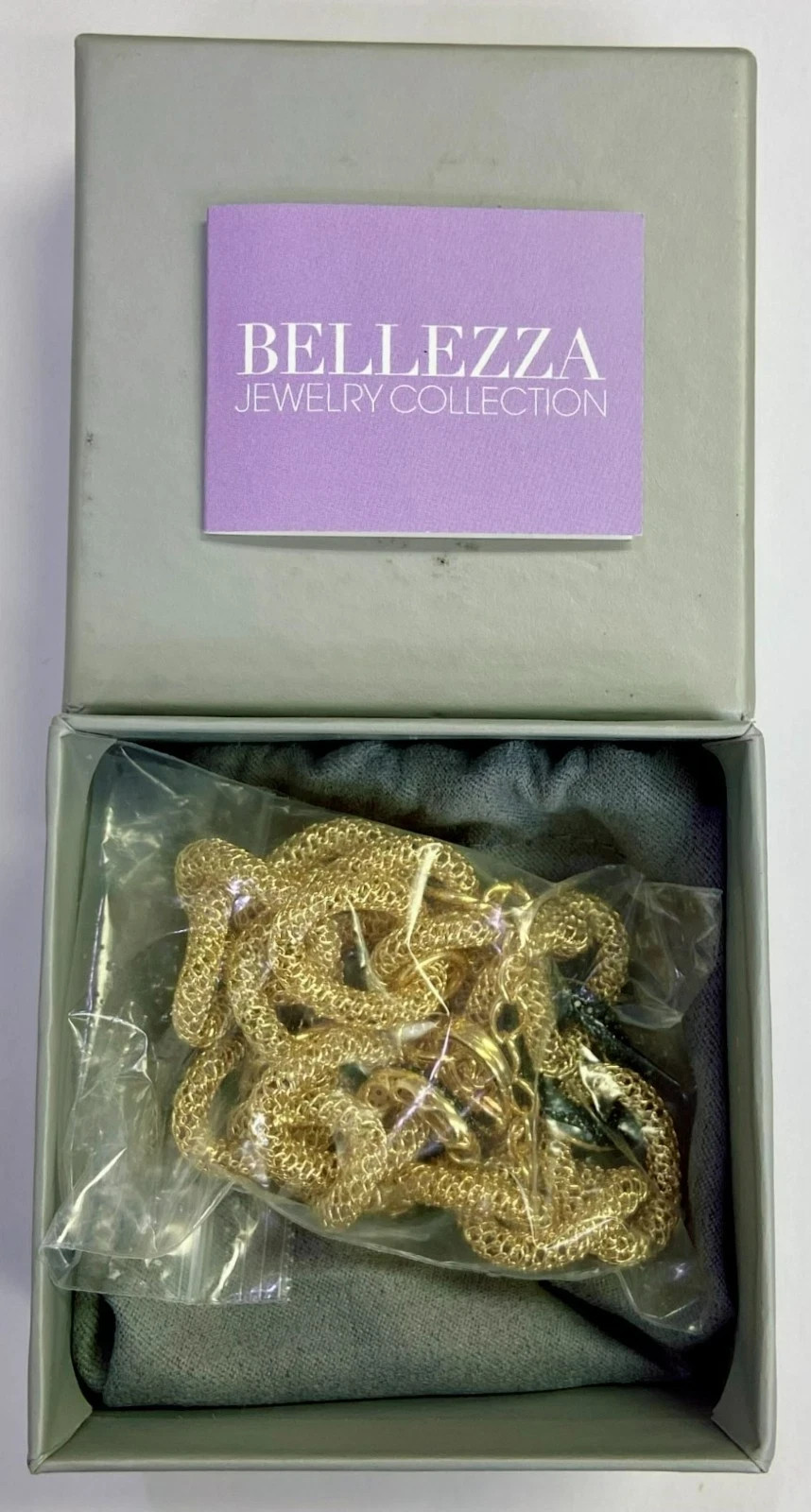 HSN Bellezza 18K Yellow Gold Over Bronze Black Spinel Mesh Link Necklace