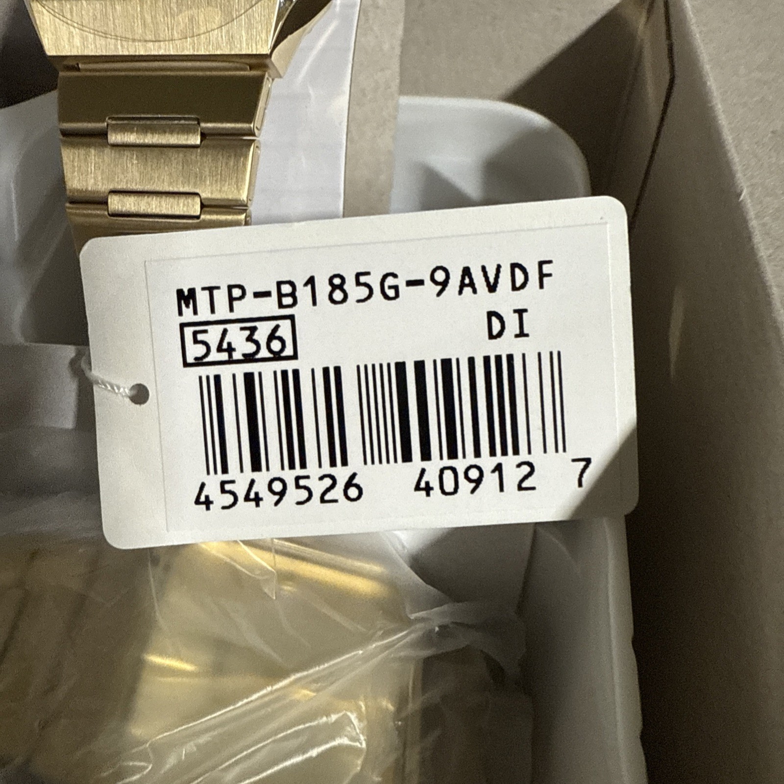 Casio MTP-B185G-9A Gold Stainless Steel Analog Men’s Watch | WR 50M | New