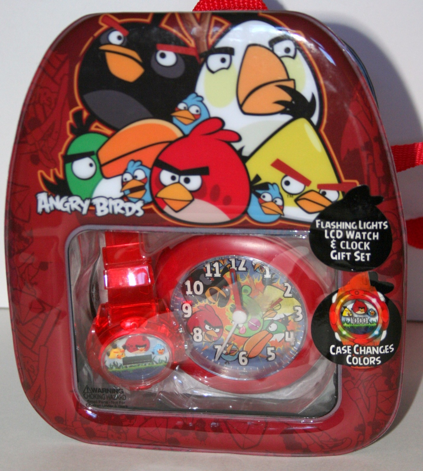 Angry Birds Flashing LCD Watch Set Sealed Backpack New NOS 2013 Dead Battery