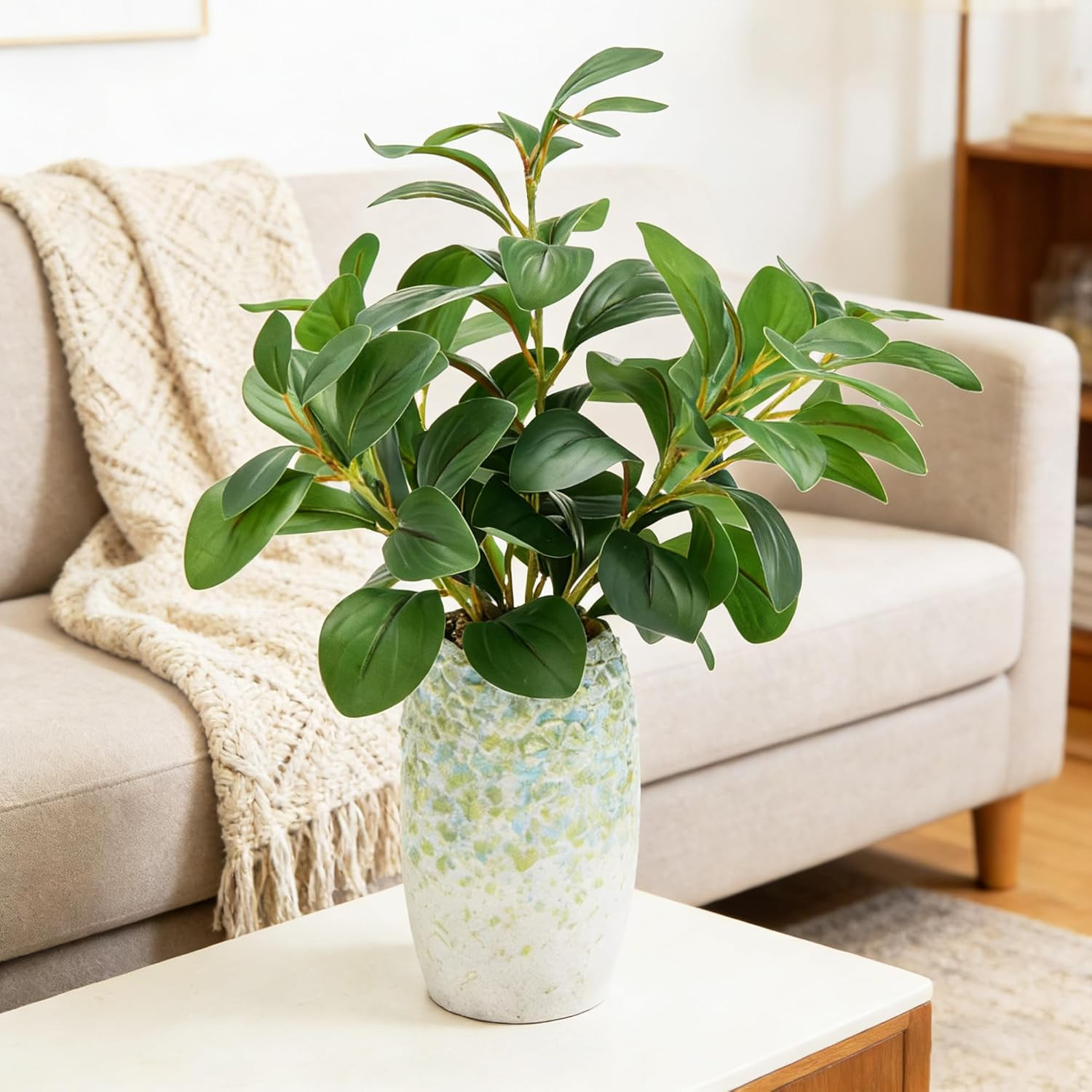 K&Y Realistic Artificial Potted Plants Olive Wild Fern Berry Decor Low Maintenan