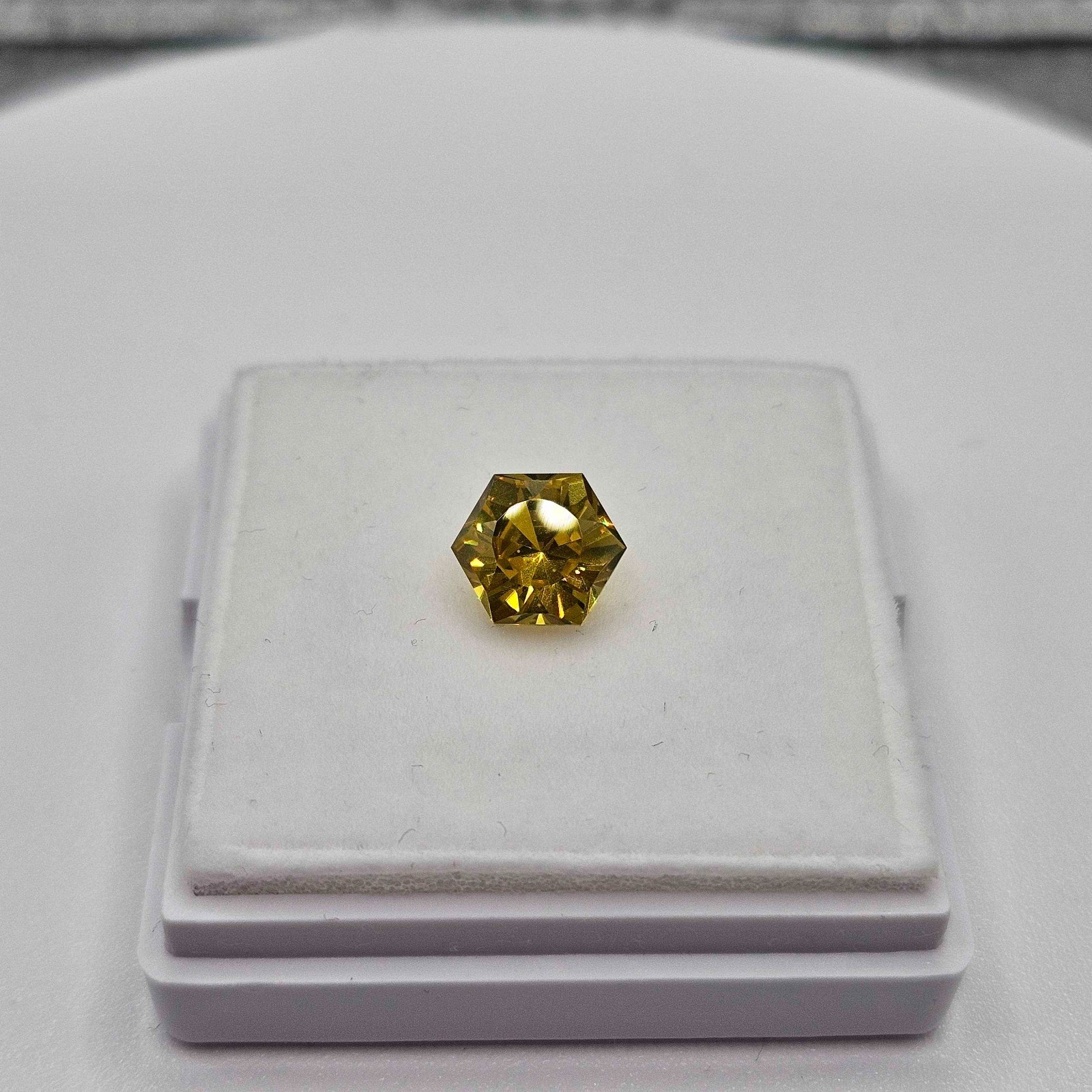 Artisan YAG Garnet 3.705ct Prism glow | Radiant Brilliant Hexagon | LAB