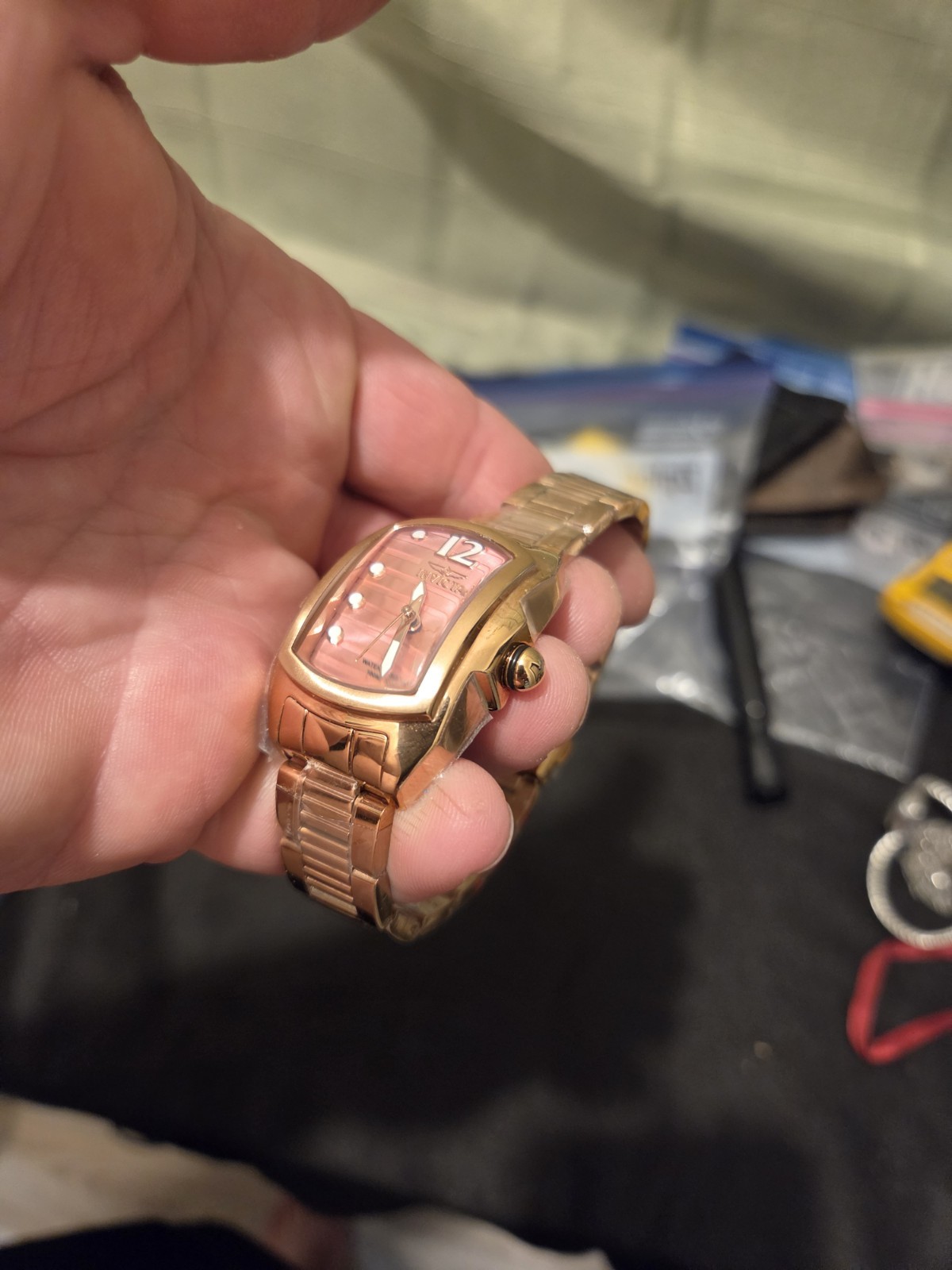Invicta Lupah Women’s Quartz Analog Watch Gold SS Still In Plastic!Flawless!