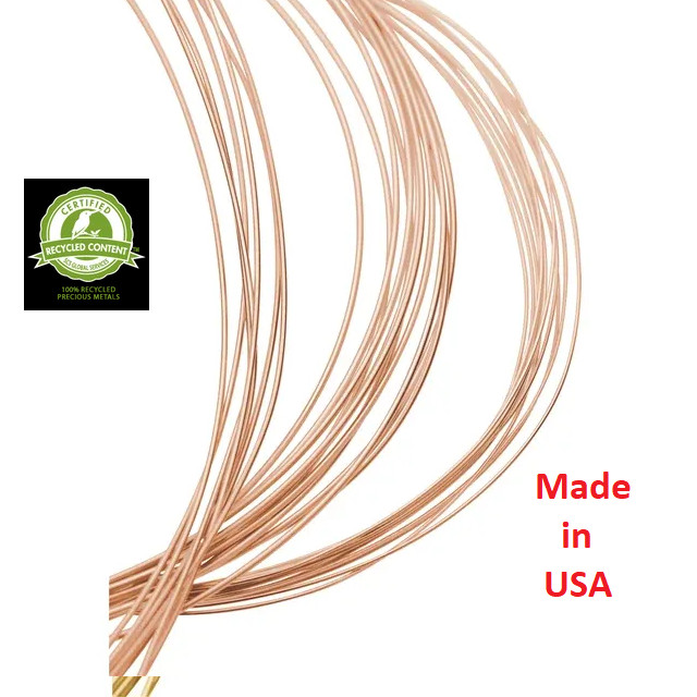 Best 14K Solid Gold Yellow Rose White Round Wire Half Hard 10-30 Gauge Wholesale