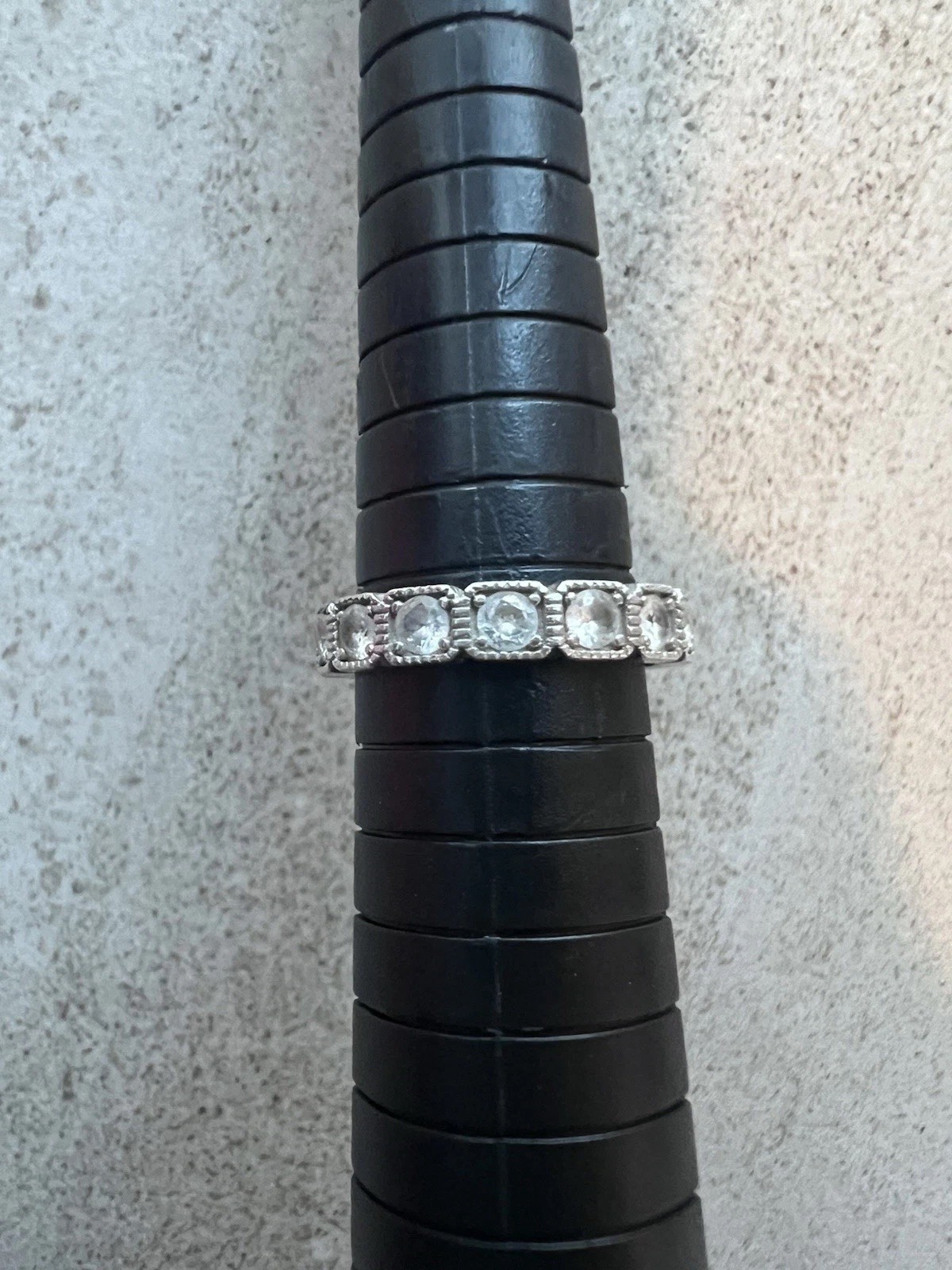 Fuzion Creation FZN Sterling Silver Cubic Zirconia Band Ring 925 Size 8 Read! C9