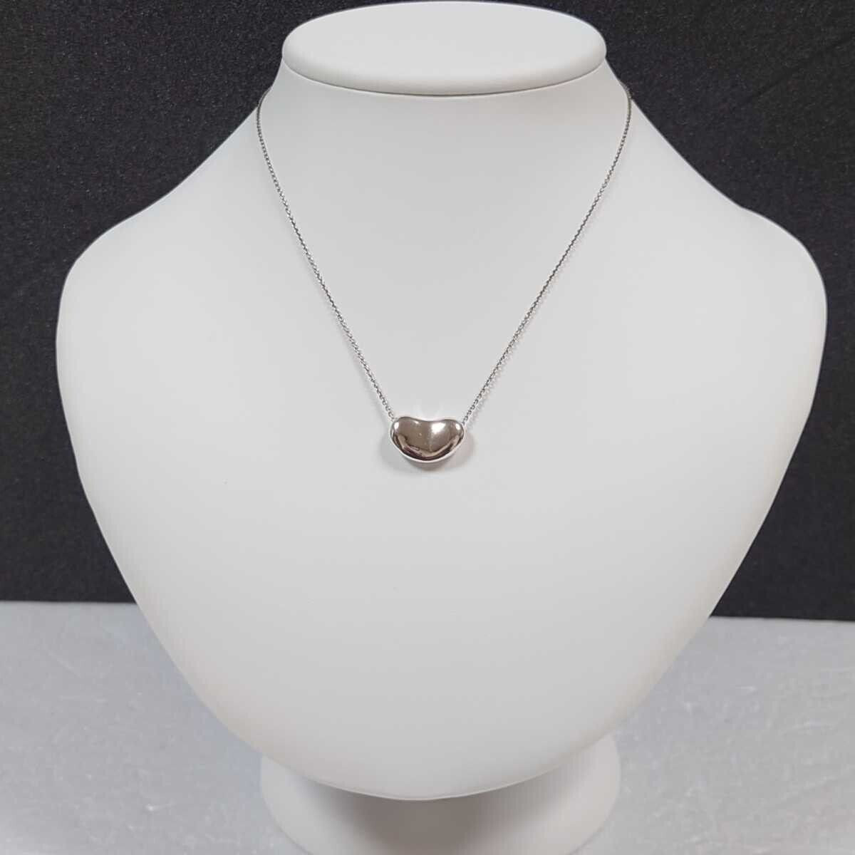 TIFFANY & Co Elsa Peretti Large Bean Sterling Silver925 Pendant necklace 11x18mm
