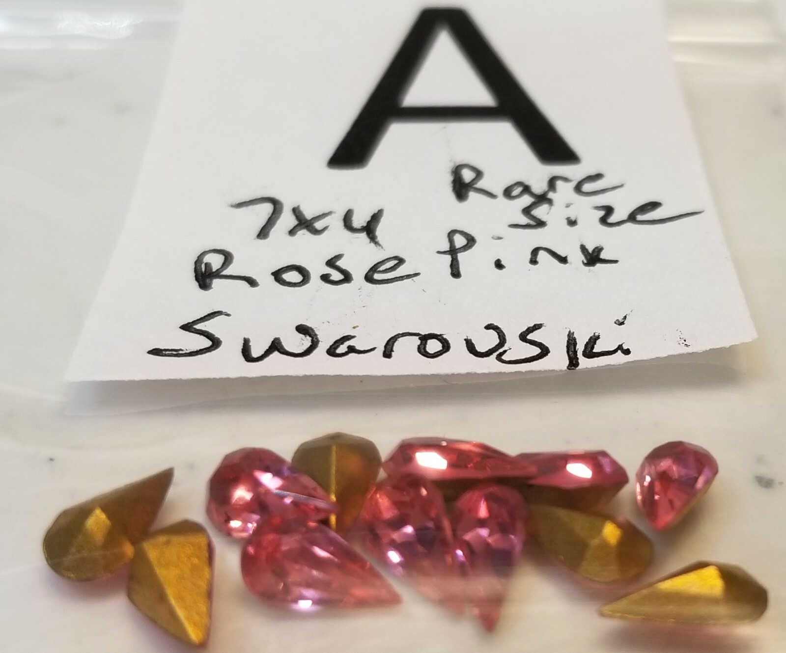 Vtg Swarovski RARE 7x4mm & 6.5×4.3mm Pear Rhinestone Pointed back Repair Craft