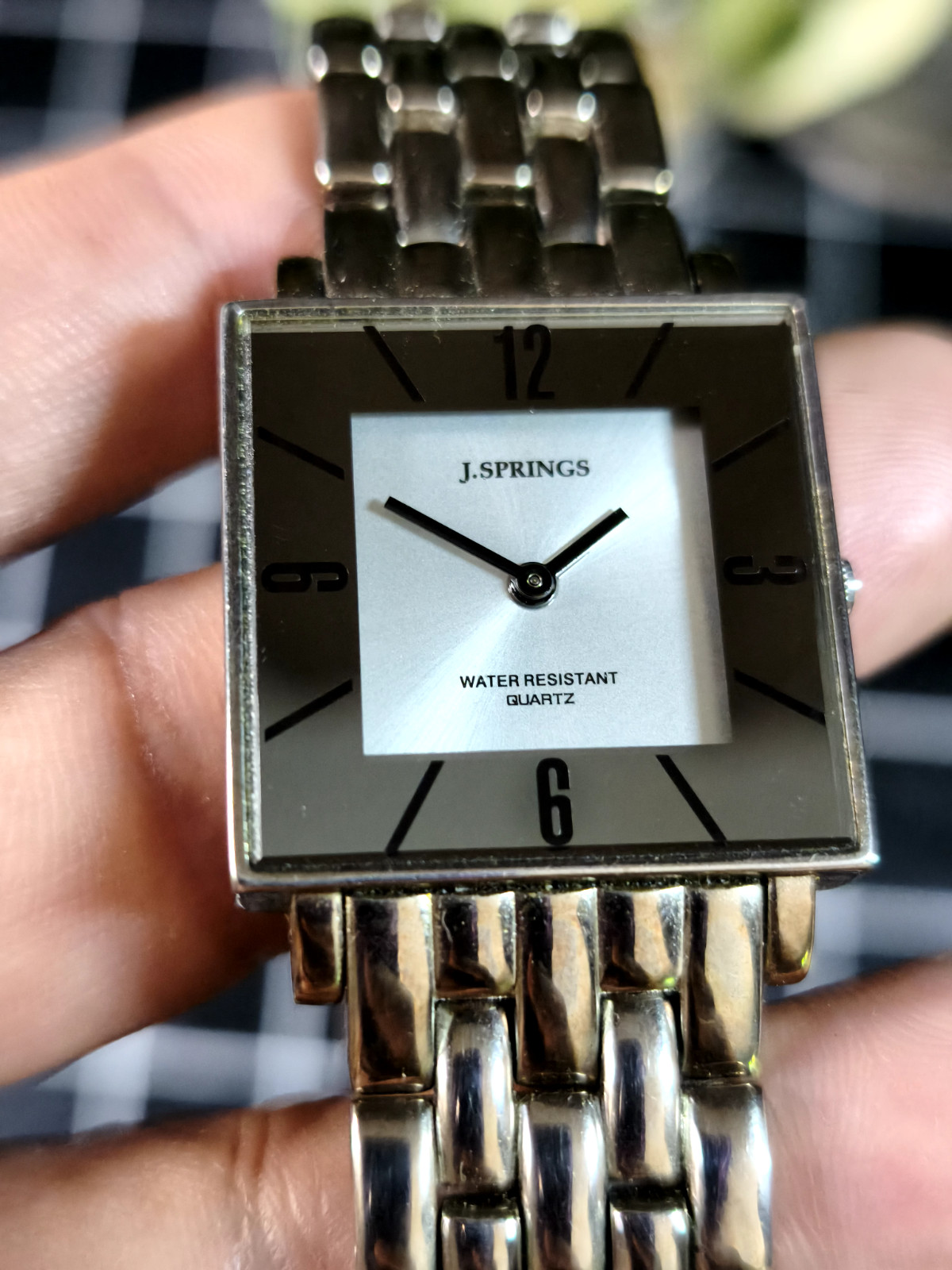 VINTAGE J.SPRINGS BY SEIKO INSTRUMENTS SQUARE MIRROR-DIAL QUARTZ DRESS WATCH