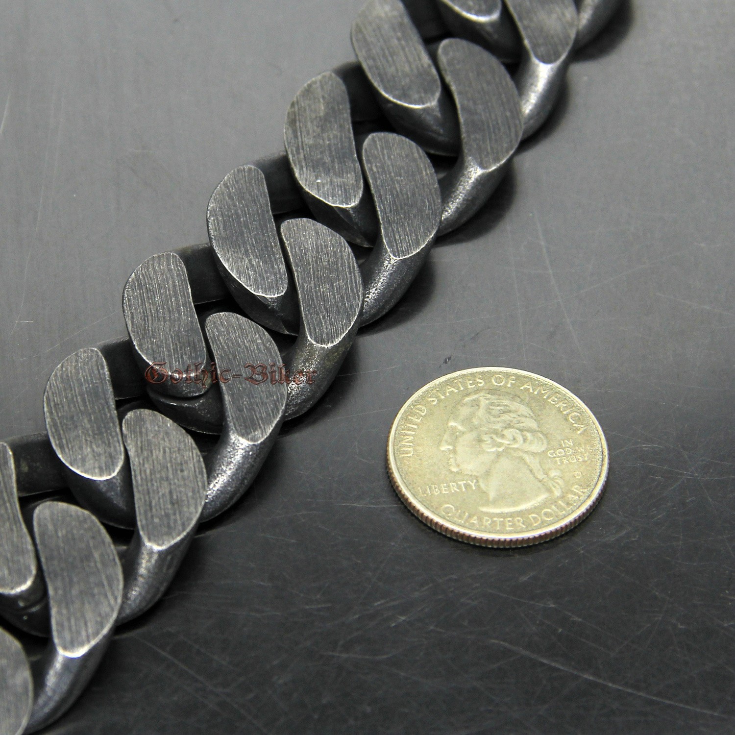 Heavy Chunky Gunmetal Chain Retro Men’s Curb Cuban Link Stainless Steel Necklace