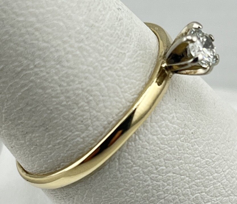 14k 1.35g Yellow Gold .24ct Solitaire Diamond Ring Size 8.5 Classic!!!