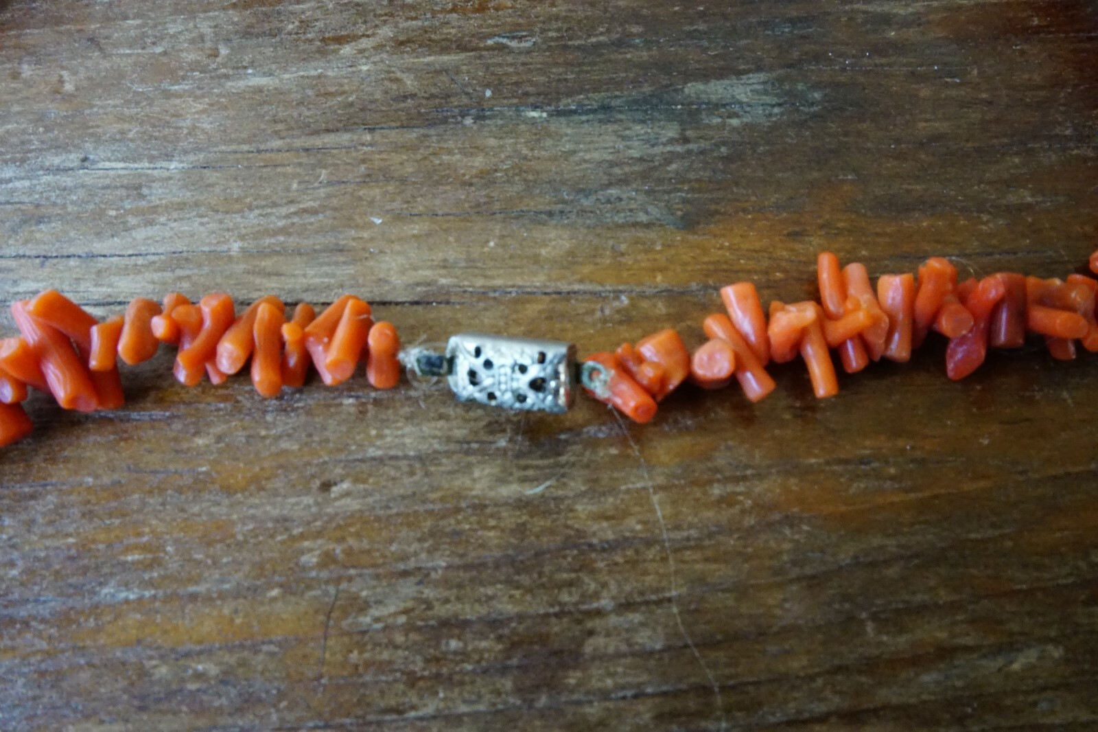 Vintage Antique Italian Salmon Coral Branch Necklace 45 grams