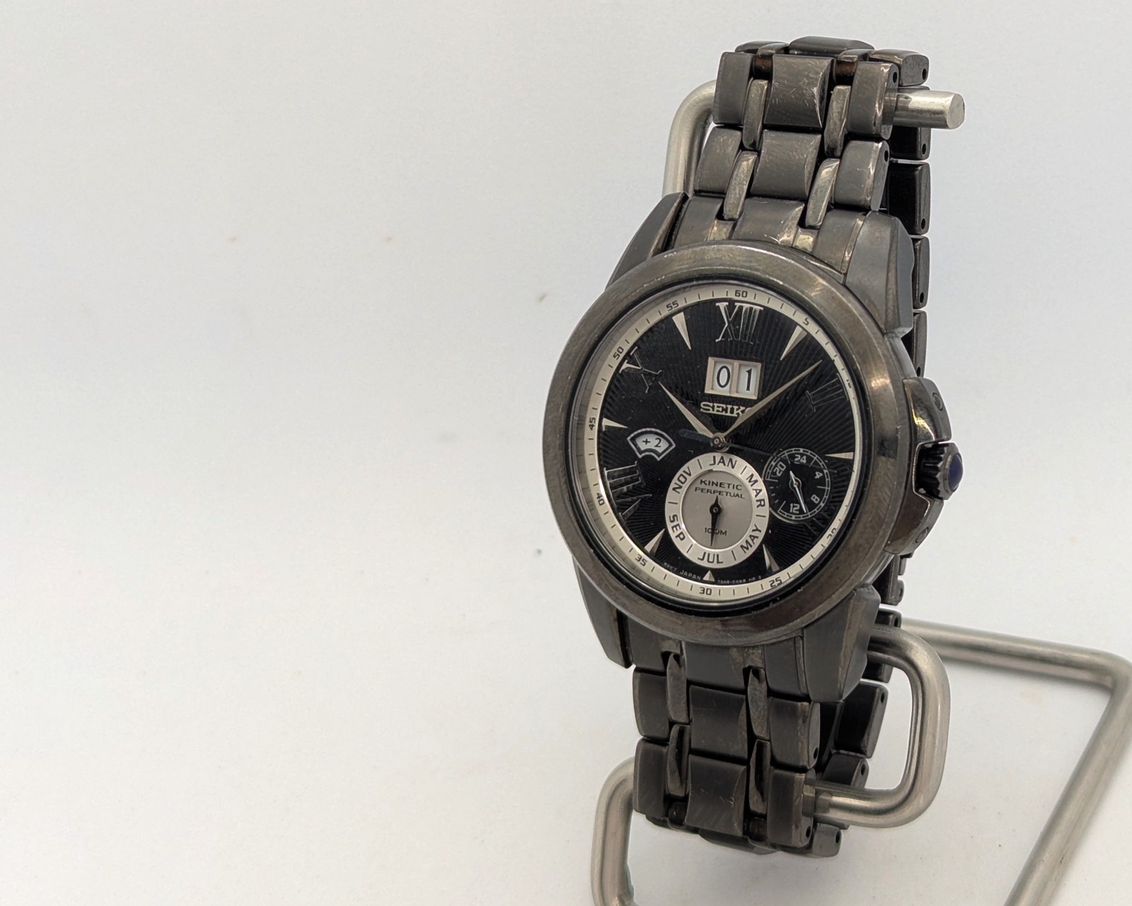 Seiko Premier Kinetic Perpetual Big Date Black Sapphire 7D48-0AM0| New Cap & Kit