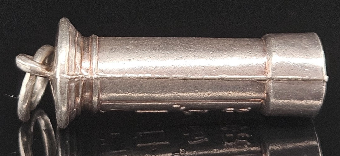 Sterling Silver BRITISH ROYAL MAIL PILLAR BOX Charm Pendant 3D Postage Vintage