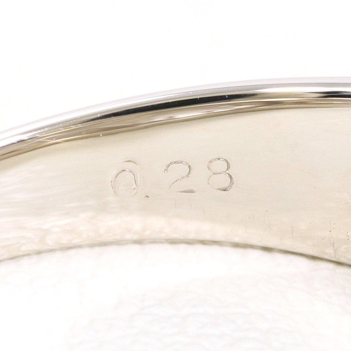 PT900 Platinum Ring 19 JPsize Diamond 0.28ct 6.7g Free shipping Used