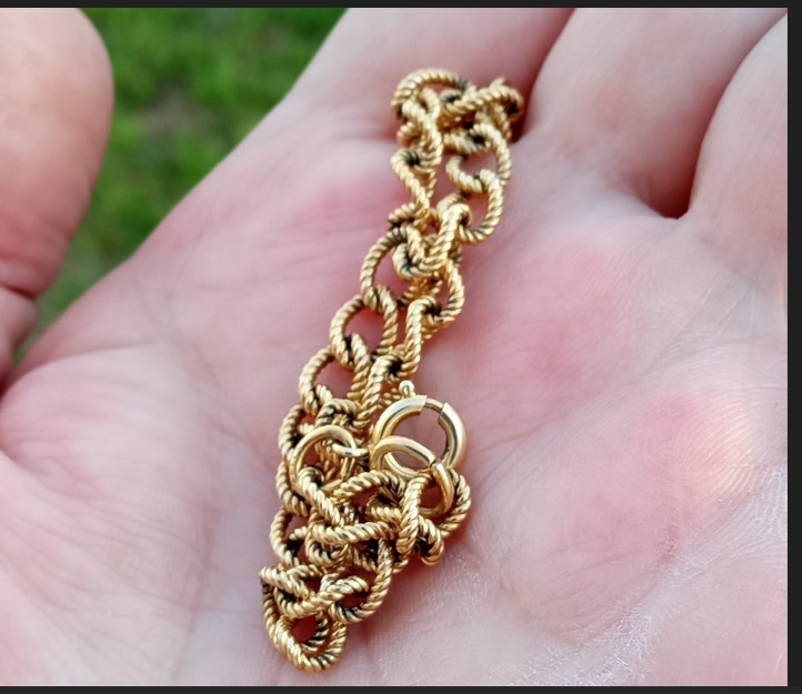 Vintage 12kt Rose Gold Filled GF Fancy Link Bracelet 6g, 7in., Signed Wells