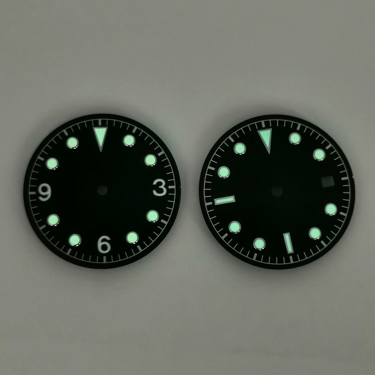 30.5mm Luminous Metallic Watch Dial Date for NH35/36