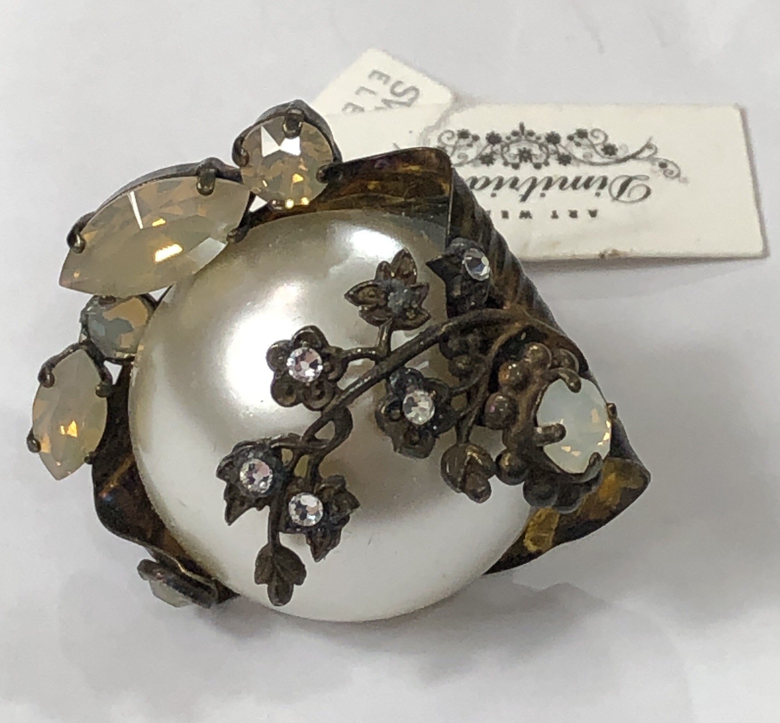 Dimitriadis Ring Art Wear Crystal Anthropologie Adjustable Size 6.5 to 7.5 – NWT