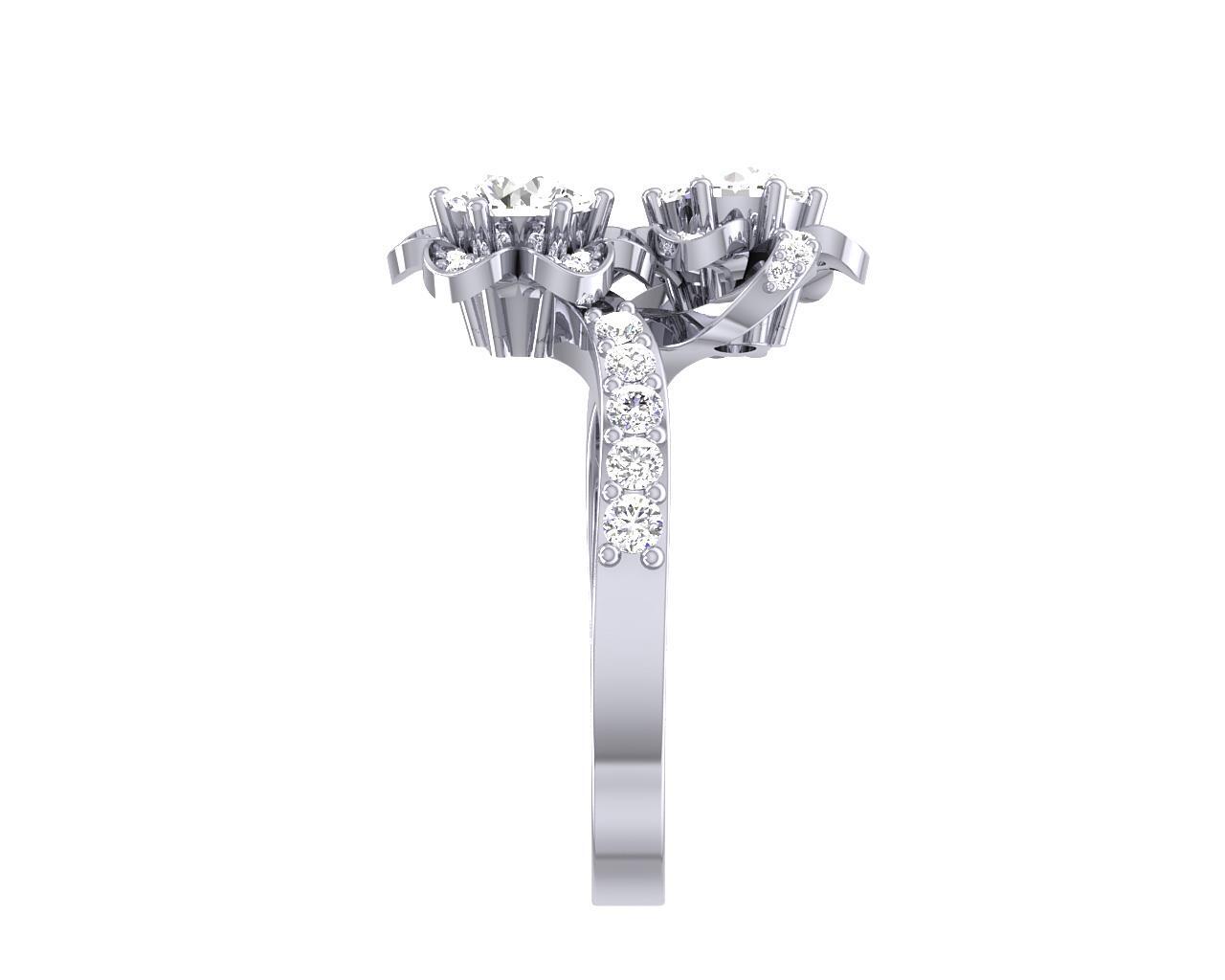 Forever Us 2 Stone Solitaire Diamond Ring For Women 1.50 Carat SI1 G 14K Gold