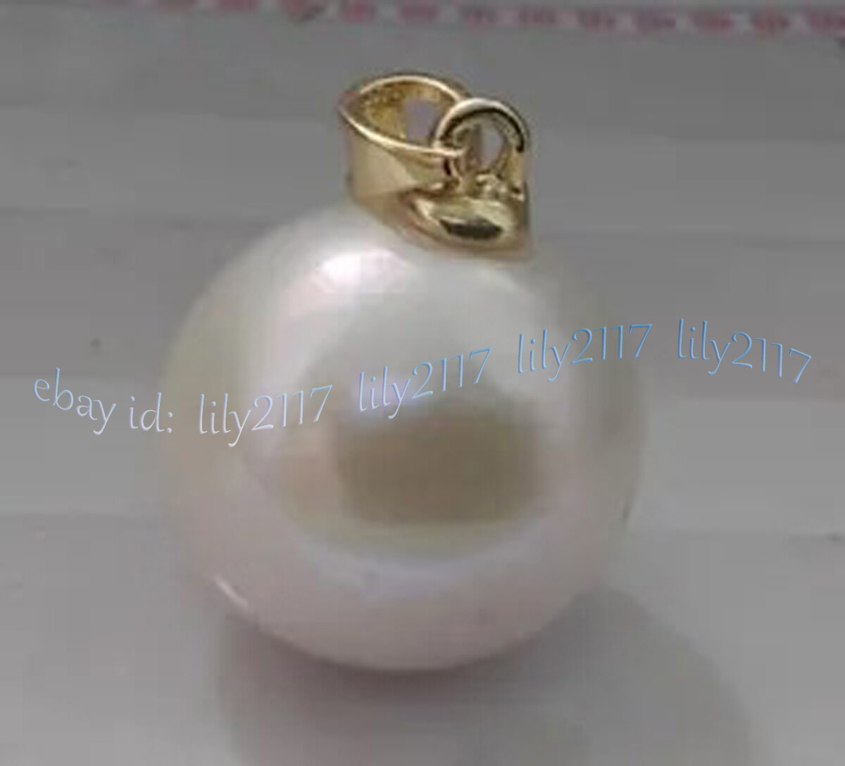 Gorgeous AAAA Huge 9.5-10mm Natural Round South Sea White Pearl Pendant 14K Gold