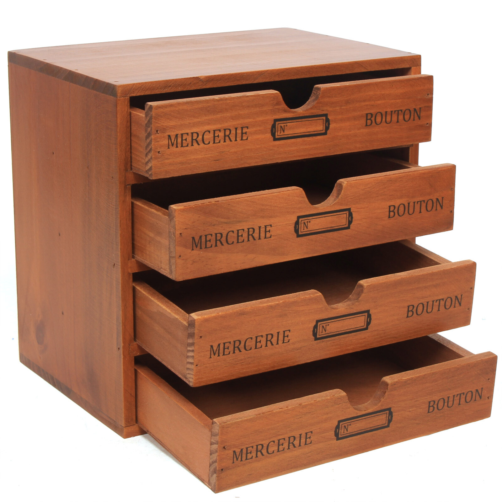 Wooden Display Riser Storage Box 24.5 × 17.5 × 24 cm Remote & Jewelry Organizer