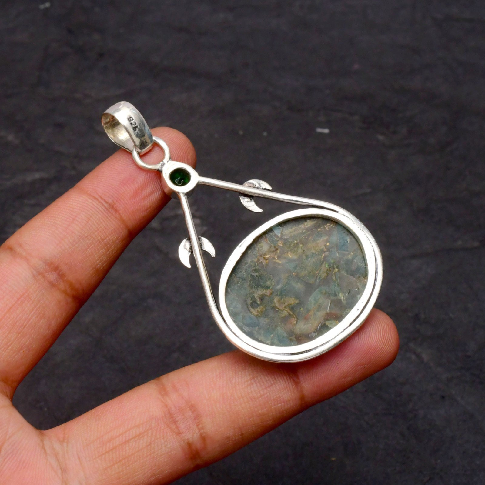 Copper Neon Apatite Gemstone 925 Sterling Silver Jewelry Pendant 1-2″