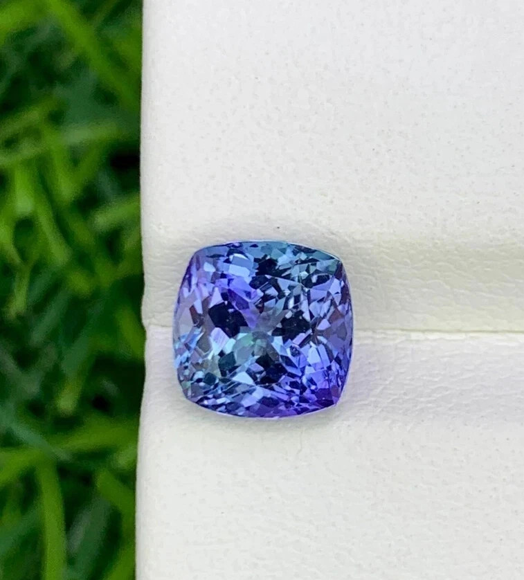 12.6 Ct + Extremely Rare Natural Blue Tanzanite Cushion Certified Loose Gemstone