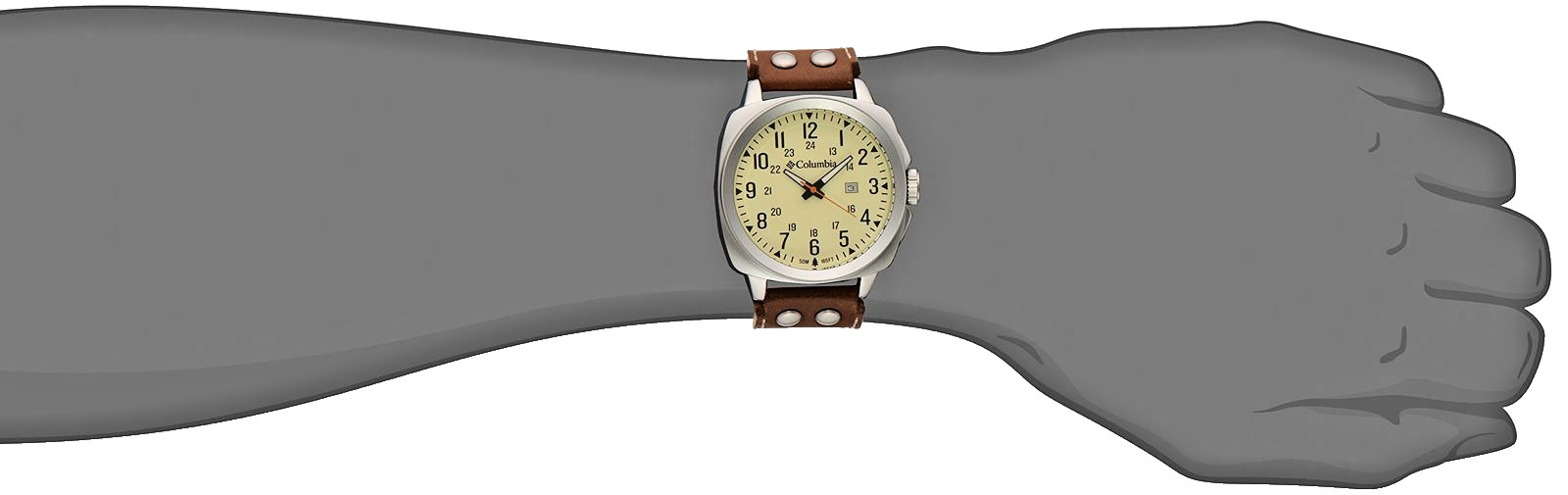 New Columbia, 12/24 Hour Date Extra Big Dial, Rubber Band, Cornerstone Watch $89