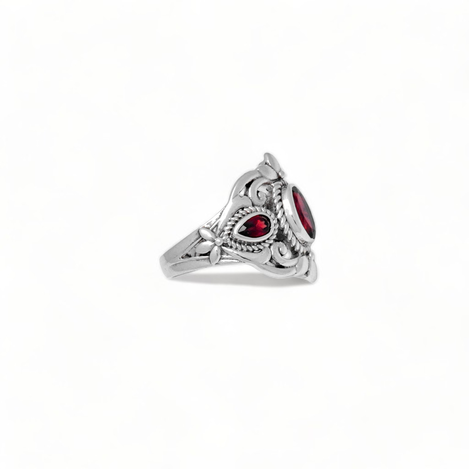 Vintage Red Garnet Ring 925 Sterling Silver Cocktail Ring Women Promise Ring Gif