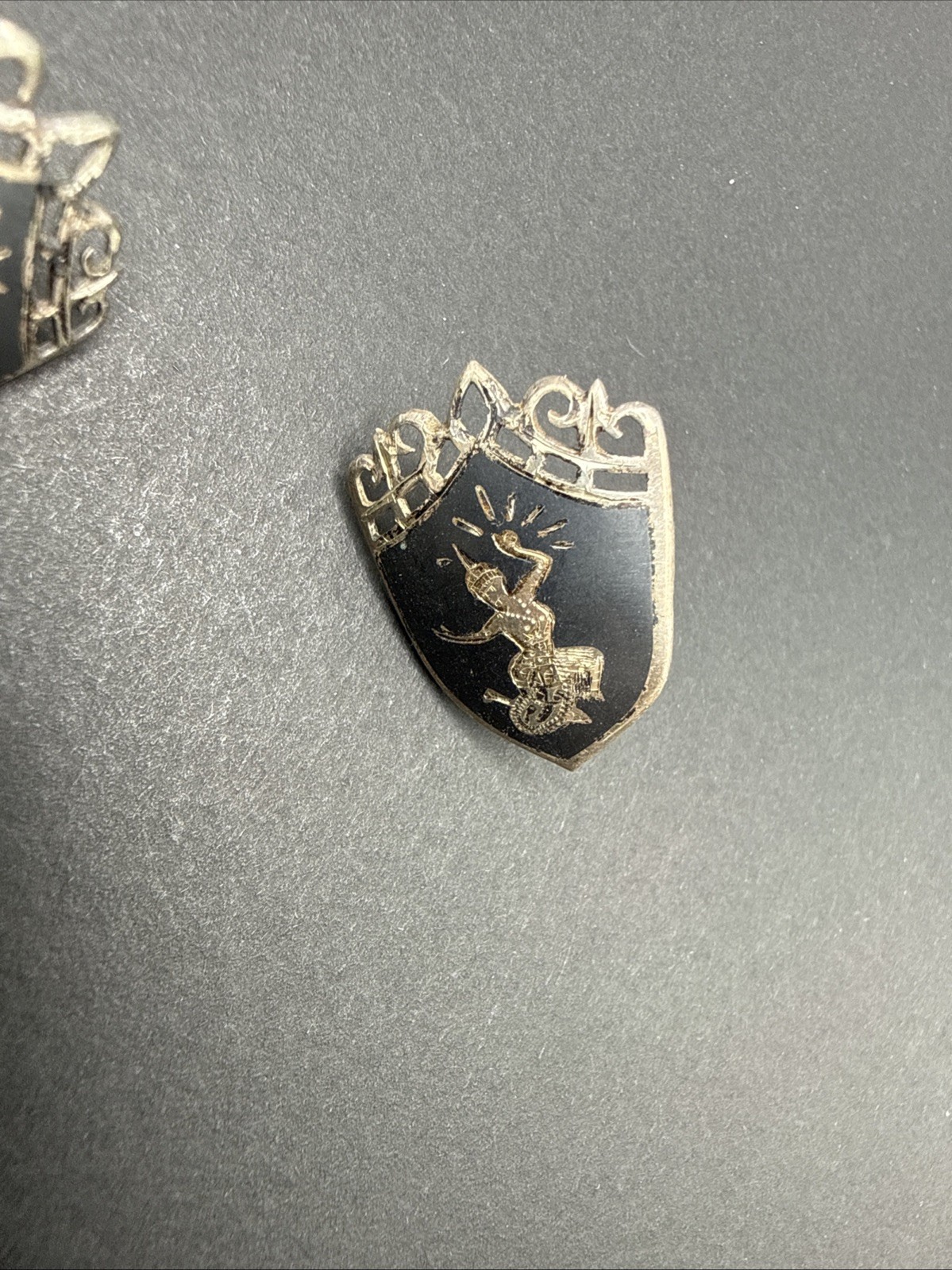 Sterling Silver Siam Dancing Woman Shield Earrings B50