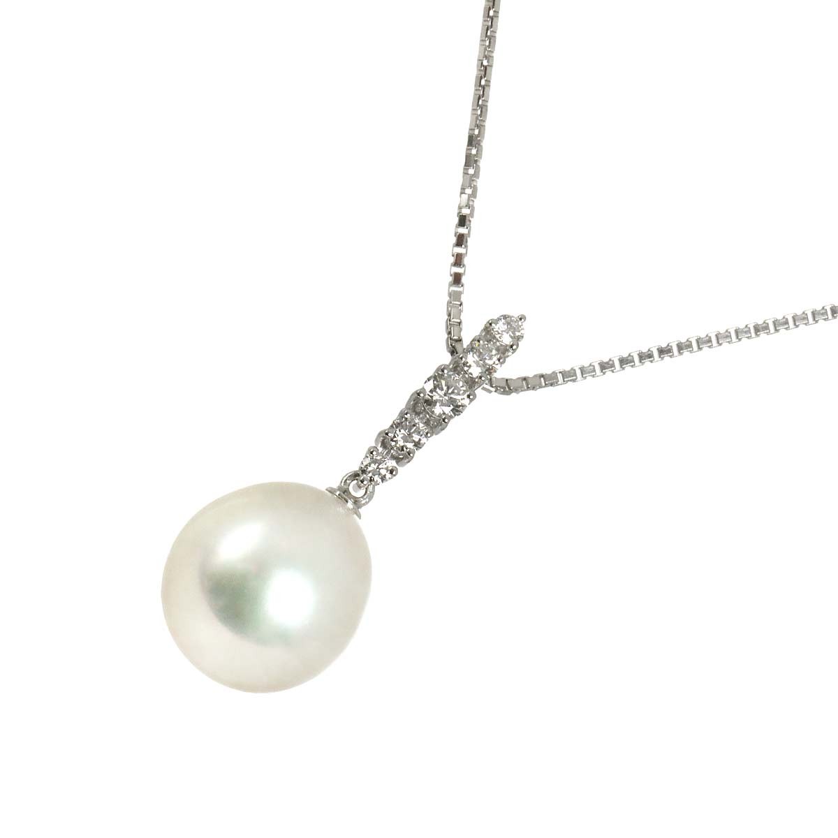 TASAKI South Sea pearl 13.0mm Diamond 0.29ct Necklace Pt 90328329