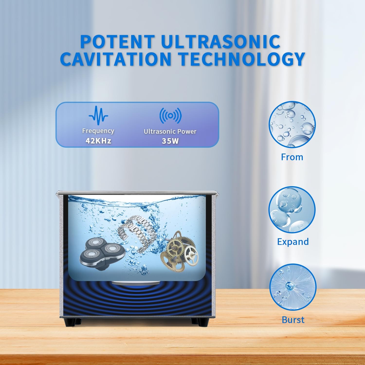 Ultrasonic Cleaner, 900ml Ultrasonic Jewelry Cleaner,Ultrasound Cavitation Ma…