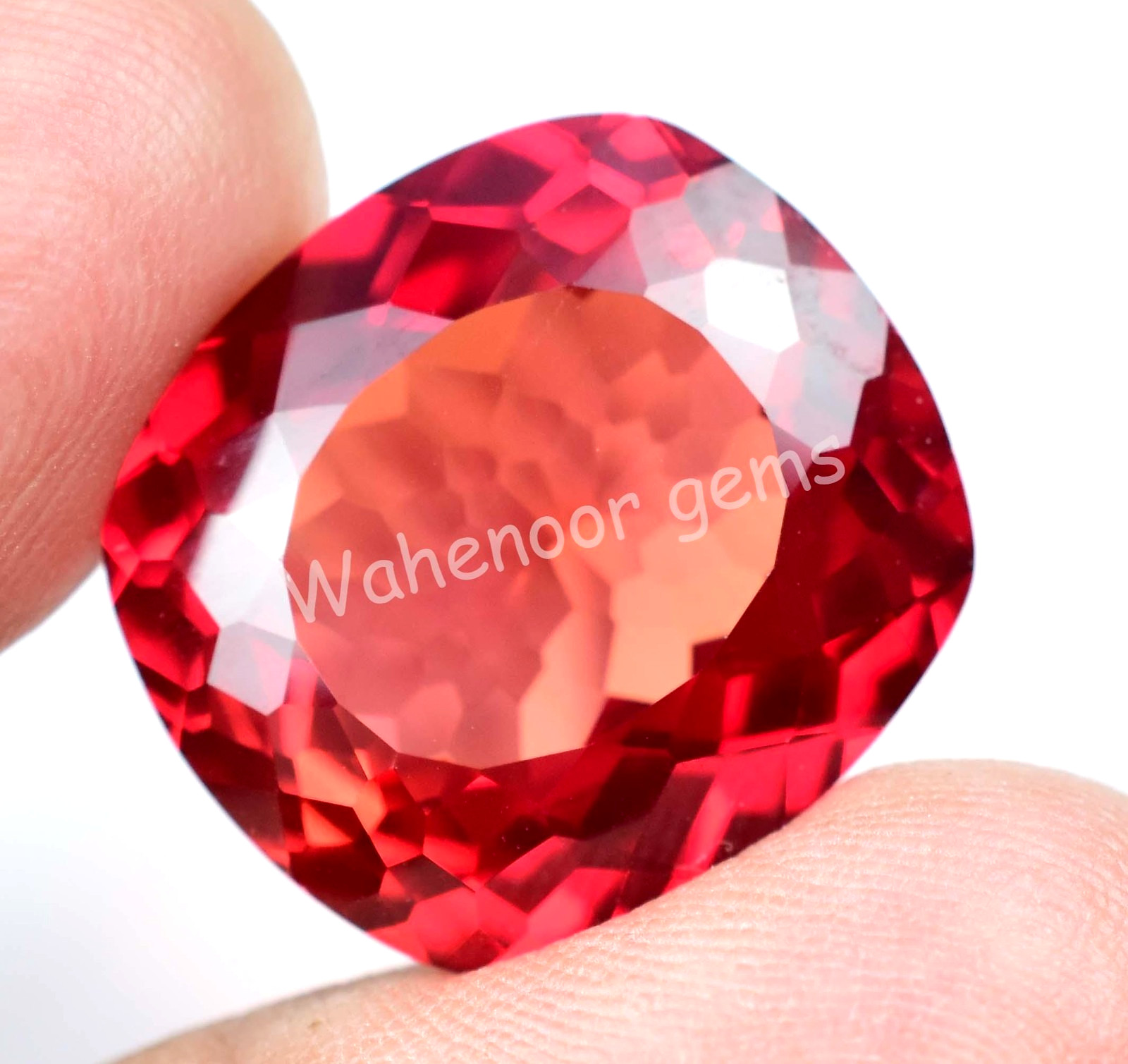 Natural Sapphire 40.55 Ct Red Orange Certified Cushion Stunning Loose Gemstone