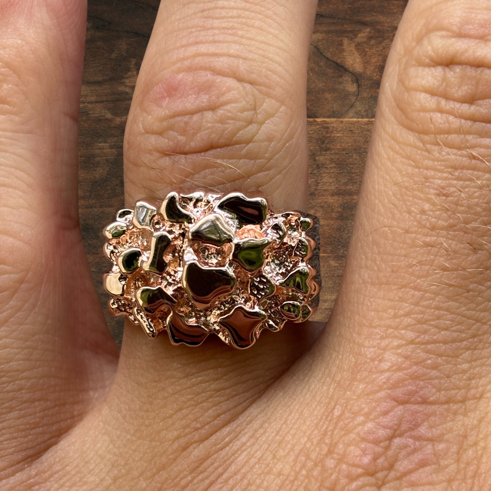 Nugget Ring – Real 925 Sterling Silver or 14k Yellow Vermeil or 14k Rose Vermeil