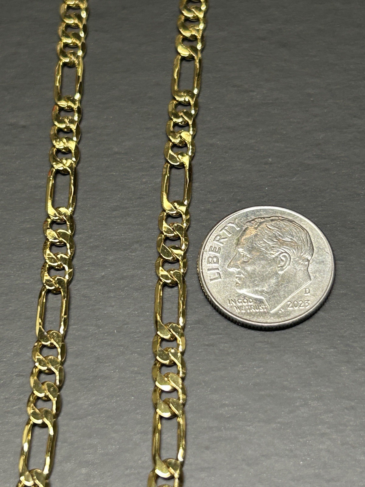 18K Gold Plated Figaro Chain Necklace 25.0” 4.0mm 12g Chain