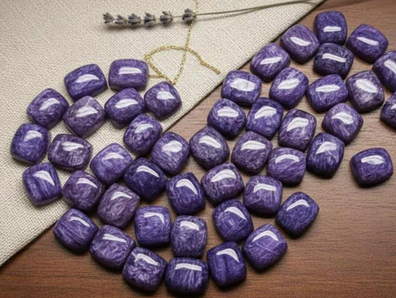 Natural Charoite Cushion Cabochon AAA Purple Siberian Gem 7x9mm-10x14mm