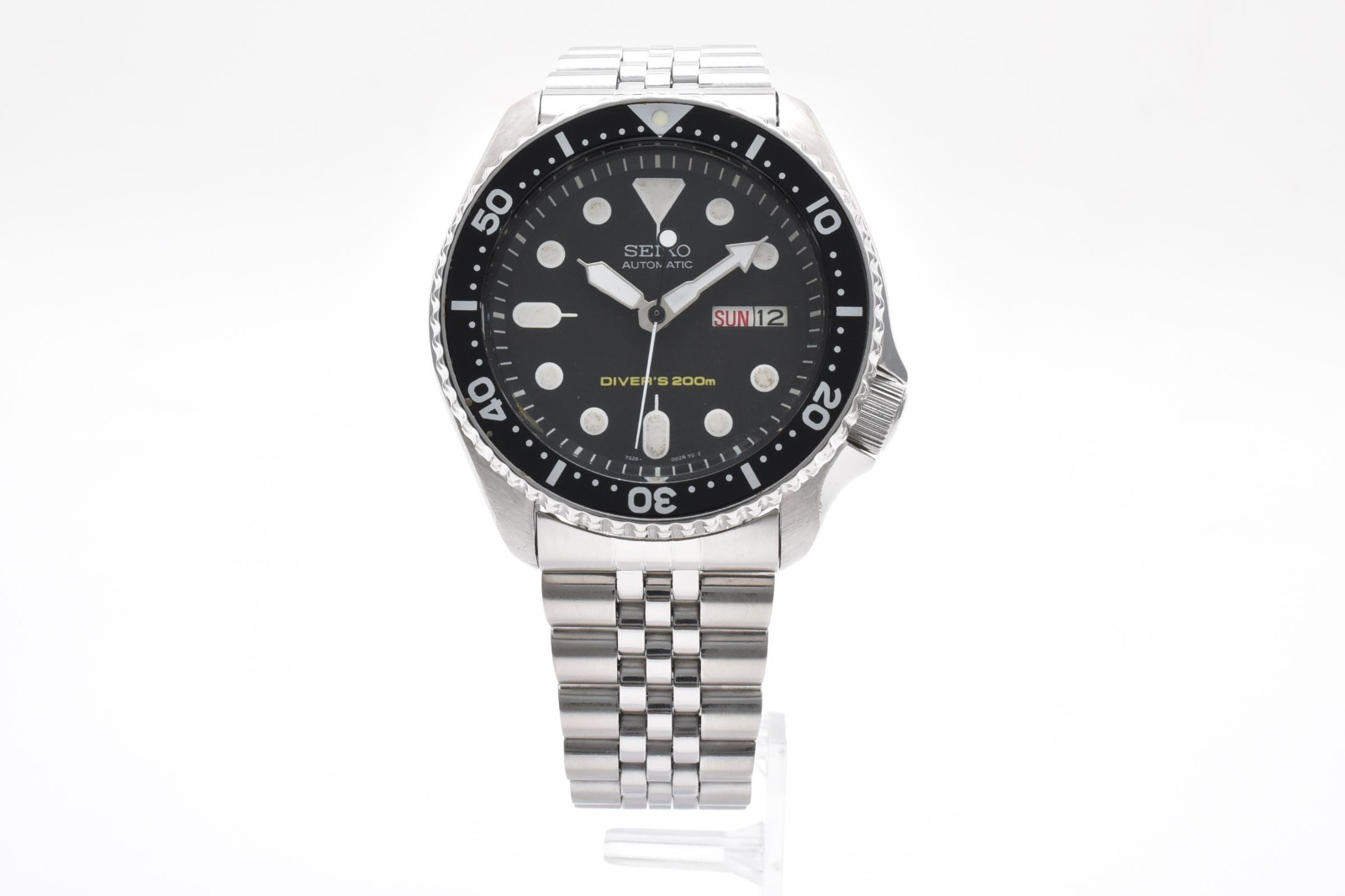 [Exc+5] SEIKO SKX007 7S26-0020 Black Boy Automatic Diver Vintage Men Watch 17.5c