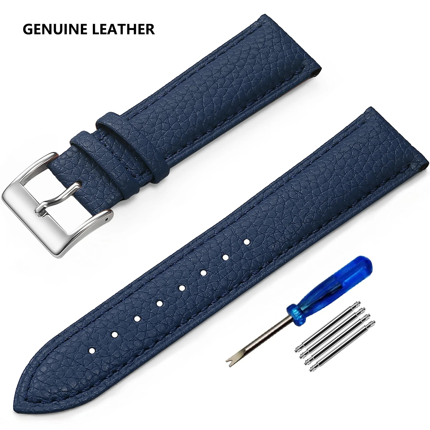 Correa De Reloj De Cuero Genuino Unisex De Pulsera De Alta Calidad + Herramienta