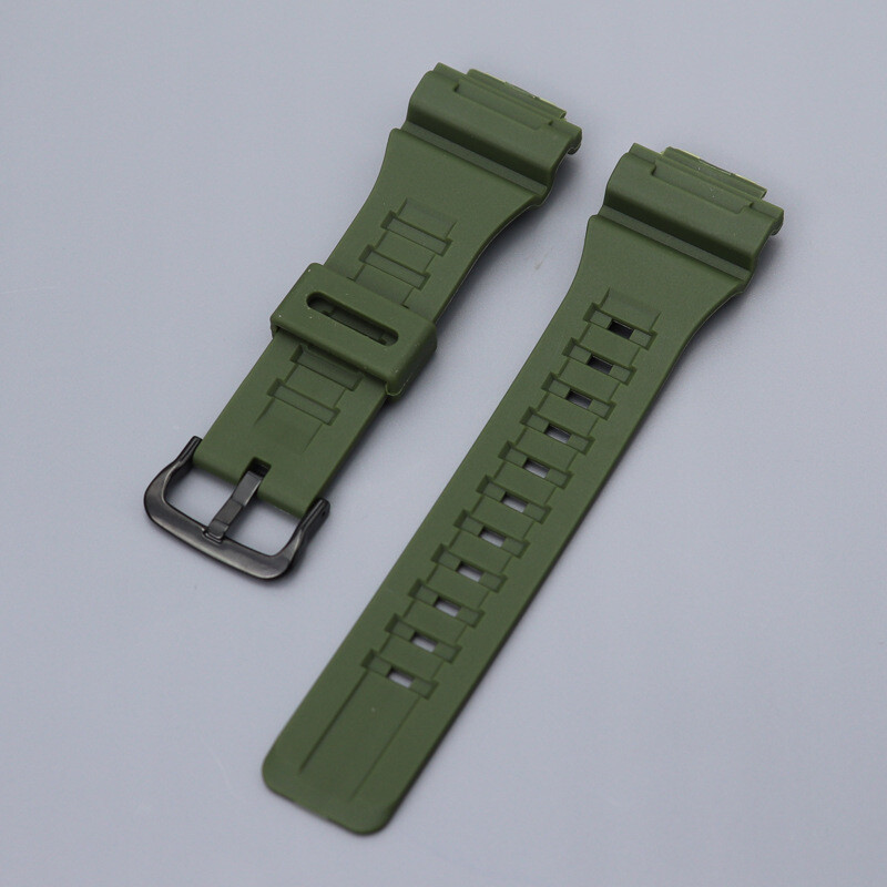 For Casio AQS810 W-735 AEQ110 Rubber Solid Colour Watch Strap Connector 18mm