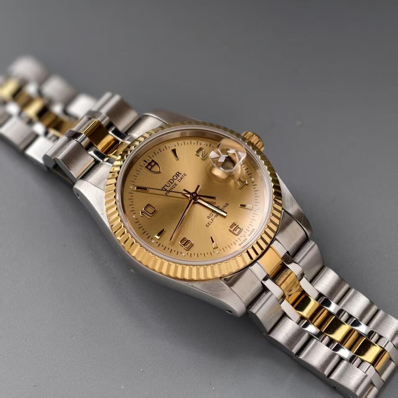 Tudor Gilding Dial Prince Date 74033 Men’s Watch Automatic 34mm Number scale