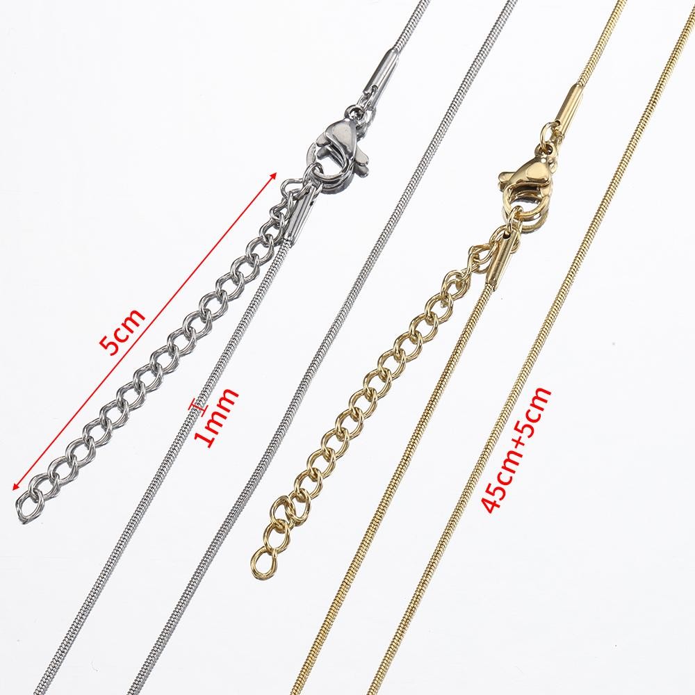 5pcs Snake Necklace Chains Stainless Steel 45+5cm Diy Jewelry Wholesale Unisex