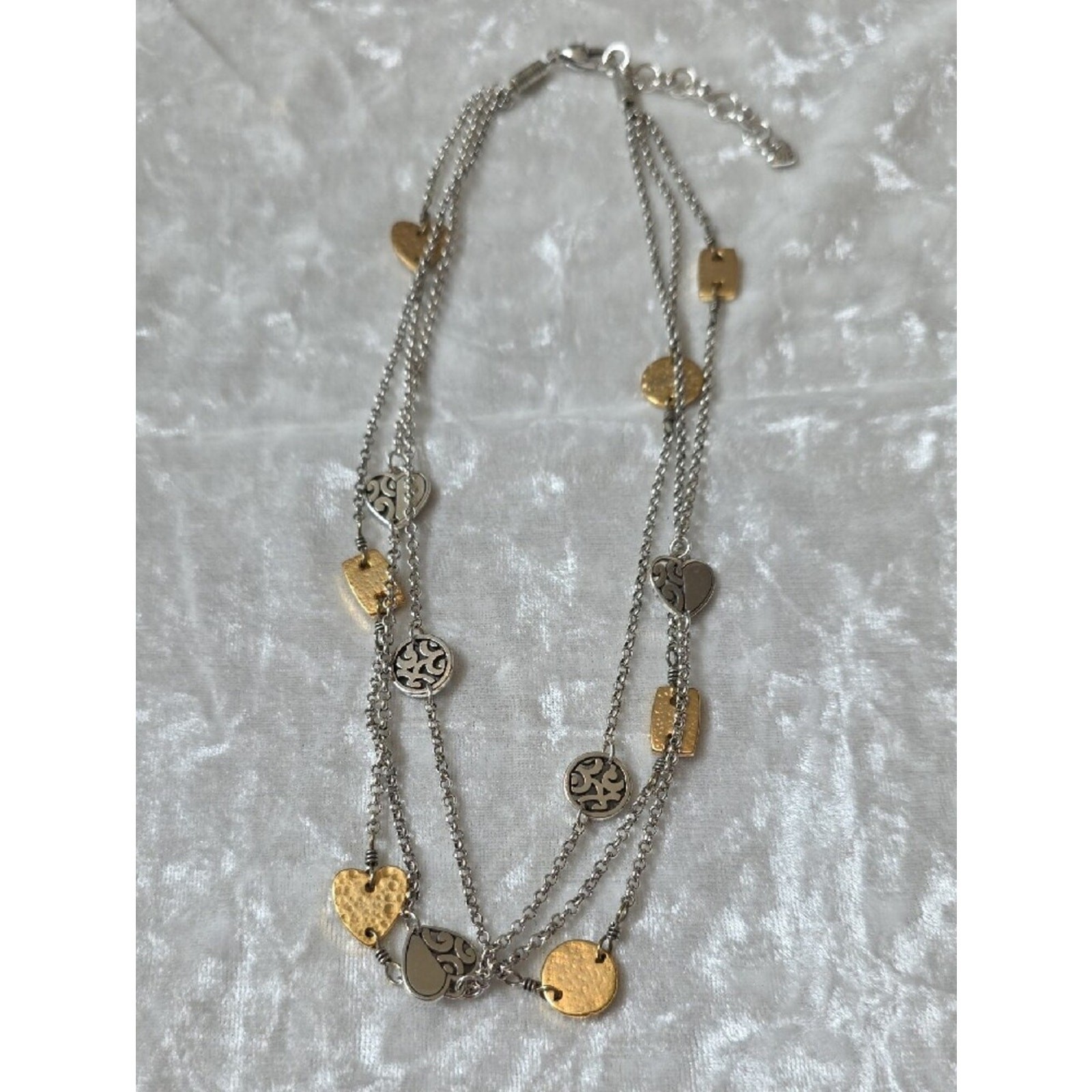 Brighton Retired Deco 3 Chain Necklace