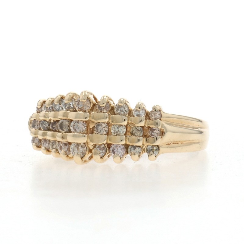 Yellow Gold Diamond Band – 10k Round Brilliant 1.10ctw Ring